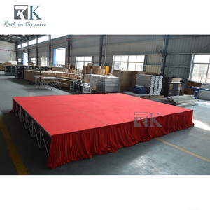 Red Folding <b>Stage</b> with Skirt Easy Install Outdoor Concert <b>Stage</b> <b>Platform</b> - Product Image 6