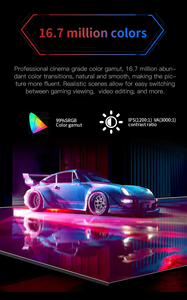 Frameless <b>32</b> <b>Inch</b> 100Hz 1K 1920x1080 IPS/VA <b>LED</b> <b>Panel</b> 1ms Response 99% SRGB for RGB Backlit Gaming Monitor Lifting Rotating Base - Product Image 5