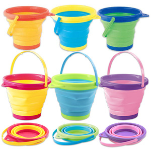 2.5L Foldable Pail Bucket Rake Shovel Sand Mold Summer Outdoor Beach <b>Tool</b> <b>Toy</b> Set for Kids Portable Sand Bucket <b>Toys</b> - Product Image 5