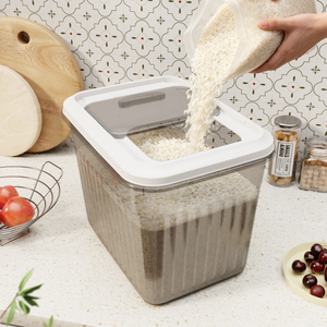 Boîte de rangement en plastique réutilisable grande et écologique avec couvercle à clapet transparent pour cuisine, bac à riz en PP de qualité alimentaire, organisateur sans BPA - Product Image 2