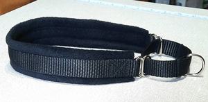 Fleece Forrado Martingale Dog Collar Negro-35Mm Ancho - Product Image 1