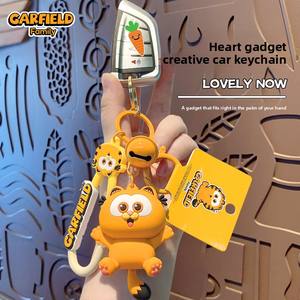 Llavero de goma auténtico para <span class=keywords><strong>Garfield</strong></span>, colgante bonito creativo para hombres y mujeres, regalo pequeño para bolso, llavero autorizado - Product Image 3