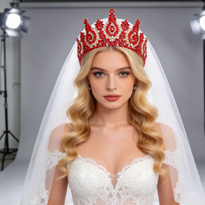 Diadème de mariée baroque en alliage de strass et cristal, couronne de luxe plaquée argent/or pour mariage, <span class=keywords><strong>Miss</strong></span> Monde, bal de promo, concours de beauté - Product Image 1