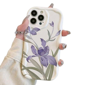 Cover per Cellulare in Silicone TPU con Stampa di Gigli Viola e Bordo Ondulato a Forma di Gelato per <span class=keywords><strong>iPhone</strong></span> X Xr Xs Max 11 12 13 <span class=keywords><strong>14</strong></span> 15 16 17 - Product Image 6