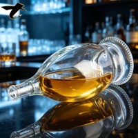 Bouteille à liqueur en verre blanc 1000 ml à rayures verticales, bouchon à vis, étiquette personnalisée, pour café, fabriquée en Chine, carafe de stockage
