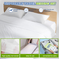 Lot en gros de draps jetables non tissés SMMS 3 et 4 pièces, housse de couette et taie d'oreiller anti-poussière et anti-statique pour hôtel et voyage SY780