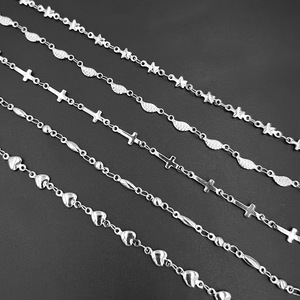 Stainless Steel <b>Chain</b> Heart <b>Cross</b> Star Decorated Jewelry Findings For DIY Bracelet Necklace Accessory - Product Image 4