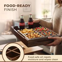 Plateau de service modulaire en bois de qualité supérieure - Support pour aliments/fruits/collations pour les fêtes, service d'apéritifs et de desserts
