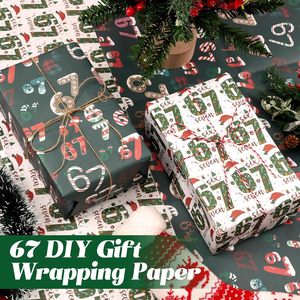 2 rouleaux de papier cadeau de Noël 2025 – Motif Meme Père Noël – Emballage festif - Product Image 2