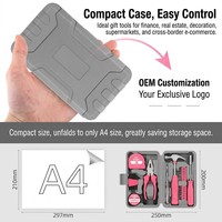 Caja de Herramientas Multifuncional de Acero al Carbono de Alta Calidad para el Hogar, Juego de Herramientas de Reparación Manual con Estuche Rígido