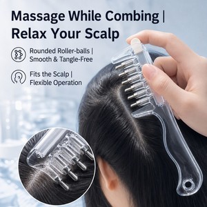 Wide-Teeth Comb <b>Scalp</b> Applicator 2 in 1 Essential Oil Comb Liquid-Delivery <b>Massage</b> Serum Applicator <b>Massage</b> Hair Comb - Product Image 1