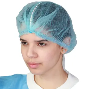 Custom usa e getta medico Non tessuto con cappuccio rilevabile copricapo Bouffant cappello da infermiera cappellino tondo per ospedale