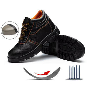 价格便宜基本黑色防水压花PU真皮男士工业安全鞋Scarpe anginfortunistiche Uomo - Product Image 1