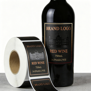 Étiquettes <span class=keywords><strong>de</strong></span> <span class=keywords><strong>vin</strong></span> <span class=keywords><strong>de</strong></span> luxe personnalisées en papier texturé, étiquettes privées avec estampage à chaud doré et finition UV pour une image <span class=keywords><strong>de</strong></span> marque élégante, marque haut <span class=keywords><strong>de</strong></span> gamme PT - Product Image 3