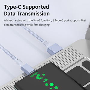 Nouveau design 2 en 1 Câble de données hexagonal tressé PD100w USB A vers Type C Câble de charge rapide léger pour <span class=keywords><strong>iPhone</strong></span> 16 15 Samsung Huawei - Product Image 5