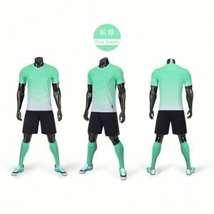 Uniformes de Fútbol Personalizados con su Propio Diseño, Tallas Grandes, Rosa y Verde, Secado Rápido, Transpirables, 100% Poliéster, Ropa Deportiva - Product Image 2