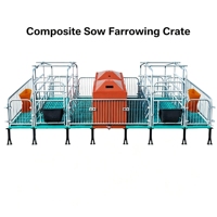 Nouvelle cage de mise bas composite avec plancher antidérapant en composite et cadre en acier galvanisé à chaud pour l'équipement d'élevage porcin