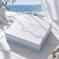 Boîtes en papier rigide pour flacons de parfum de luxe 30 ml 50 ml, emballages de flacons vides recyclables, boîte cadeau bleue avec logo personnalisé