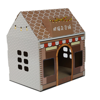 Maison pour chat d'intérieur de luxe en carton ondulé, style épicerie, boutique simulée, abri de luxe pour le repos et le divertissement