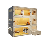 Meilleure Vente En Stock Villa pour Chat en Verre de Luxe Durable avec Bac à Litière Intégré Tout-en-un pour Usage Intérieur pour Chats Mignons