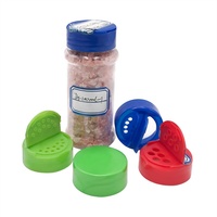 Bouteille à épices en plastique économique avec bouchon à clapet / Pot à assaisonnements avec couvercle double ouverture et doseur