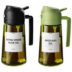 Dispenser <span class=keywords><strong>per</strong></span> <span class=keywords><strong>Olio</strong></span> d'Oliva in Vetro 2 in 1 da 16oz/470ml, Spruzzatore <span class=keywords><strong>per</strong></span> Cucina, <span class=keywords><strong>per</strong></span> Cucinare, Insalate, Frittura, BBQ, <span class=keywords><strong>Friggitrice</strong></span> <span class=keywords><strong>ad</strong></span> <span class=keywords><strong>Aria</strong></span> - Product Image 2
