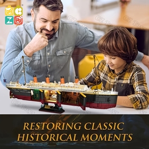 Amazzoni vendita calda 2188 pezzi film classico periferico titanico barca costruzione blocco unico per la casa decorazione per adulti nave titanica - Product Image 5