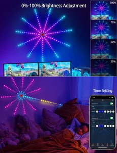 Aplicación de control remoto, sincronización de música, color de ensueño, RGB, fuegos artificiales inteligentes, tira de luces LED para decoración del hogar de vacaciones - Product Image 3