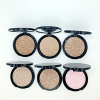 Highlighter Wajah Pink Kustom, Illuminator Natural Glow Finish, Shimmer Powder Tahan Air, Highlighter Berkilau, Riasan Blush
