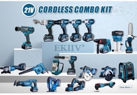 Kit d'outils électriques sans fil EKIIV Perceuse électrique au lithium pour polisseuse de voiture Marteau Clé électrique pour étui rigide Prise en charge OEM