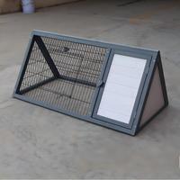 Petit poulailler extérieur en A pour lapins et cailles avec 1 porte et enclos, cage triangulaire en bois pour petits animaux