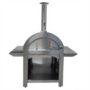 Four à <span class=keywords><strong>pizza</strong></span> moderne à plaque chauffante unique en acier inoxydable avec briques réfractaires, alimenté au bois, sécurité flamme, pour usage domestique et hôtelier, facile à utiliser - Product Image 1