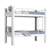 Lit superposé personnalisable pour dortoir étudiant, moderne, en acier blanc, double, robuste, pour école/auberge/employé, hôtel, hôpital
