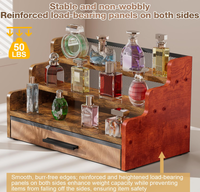 Rak Parfum Kayu 3 Tingkat Terlaris, Rak Pajangan Parfum Kayu untuk Ruangan dengan Laci