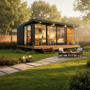 <span class=keywords><strong>Maison</strong></span> préfabriquée modulaire moderne avec design de cabane en bois, petite <span class=keywords><strong>maison</strong></span> sur roues, cabane portable <span class=keywords><strong>et</strong></span> abri de rangement - Product Image 4