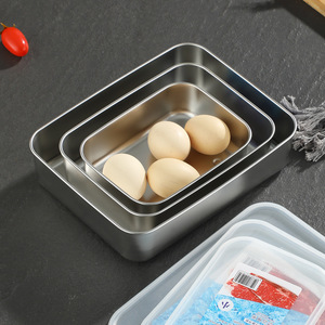 Stainless Steel Food Storage Container Rectangle Airtight With Lid 304 For Refrigerator Use - Product Image 4