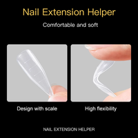 Système d'extension d'ongles carrés à double forme couvrante, moules à ongles acryliques réutilisables avec échelle intégrée pour gel de construction et nail art