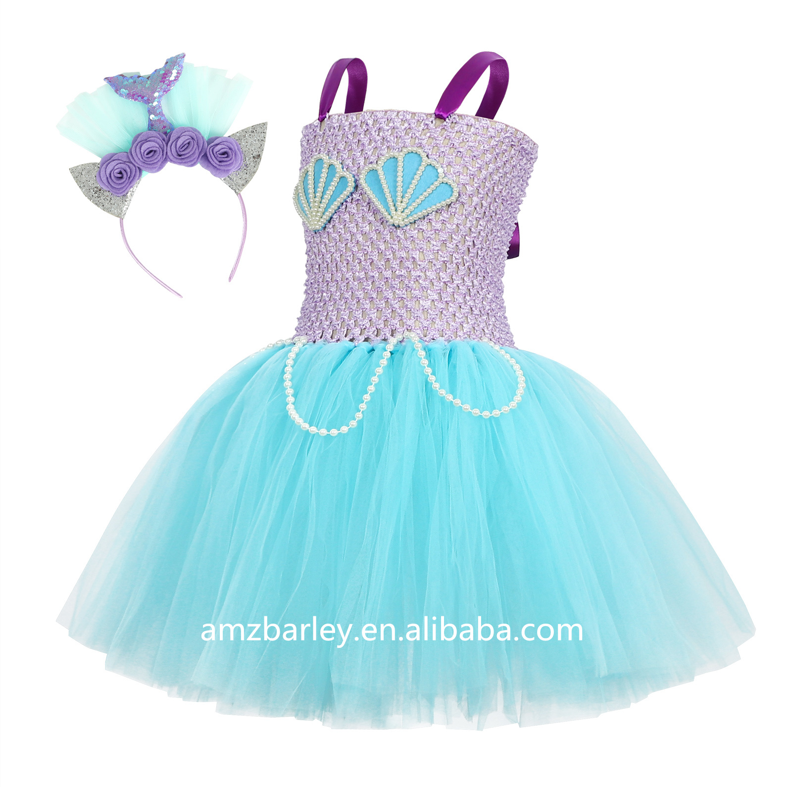 Wholesale Pastel Mermaid Tutu Dress for Girls' Birthday Party