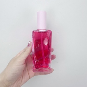 Luxurious Cosmetic Eye Cream Glass Lotion 40ml 50ml 120ml 150ml <b>Pink</b> Clear <b>Bottle</b> with Press Pump Screen Printing - Product Image 3