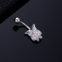 Freya Neuheit Tierform Schwimmender Bauchnabelpiercing-Schmuck 14G Edelstahl Körperpiercing Bauchnabelringe für Frauen