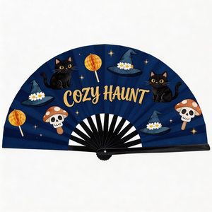 Abanico de Mano Extra Grande Personalizado para Festivales y Conciertos, con Diseño Gráfico Vibrante - Product Image 1