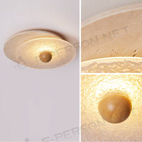 Plafonnier rond moderne à montage encastré, lampe décorative d'intérieur en pierre texturée
