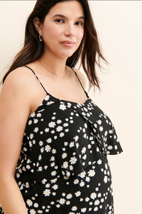 Abito da allattamento floreale per la maternità |   Abito Premaman <span class=keywords><strong>in</strong></span> Spandex/Cotone con Scollo a Barca e Spacco Laterale per Allattamento - Product Image 3