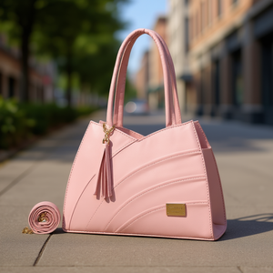 Bolso Tote Rosa para Mujer Fana Kanya, de Microfibra con Cierre de Solapa, Bolso Casual de Gran Capacidad con Decoración de Borlas - Product Image 2