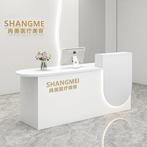 Mostrador de Recepción de Diseño Moderno, Mesa de Bar para Uso Comercial, Madera de Lujo para Hoteles, Tiendas de Ropa, Oficinas, Centros Comerciales - Product Image 5