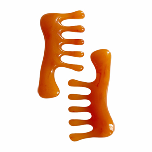 Peigne de massage Gua Sha en résine à tête ronde à cinq dents, peigne de massage des méridiens du cuir chevelu, Guasha pour la tête - Product Image 5