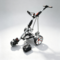 Caddie de golf électrique et télécommandé, facile à utiliser, avec poignée, vitesse manuelle et batterie au lithium ou au plomb sans fil en option