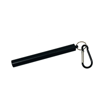 Boîtier en aluminium de couleur noire pour pailles réutilisables d'acier inoxydable étui de voyage Portable avec l'agrafe