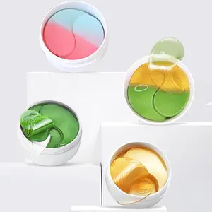 Sesuaikan Logo Anda Korea Anti Penuaan Puffy Teh Hijau Matcha Set Masker Mata Rumput Laut Teh Hijau Tambalan Gel Mata Kolagen