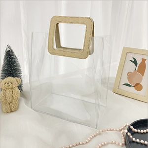 Готовая к отправке прозрачная сумка для покупок из ПВХ, сумка-тоут, дешевые сумки для девочек, минимальный заказ 1 шт. - Product Image 6